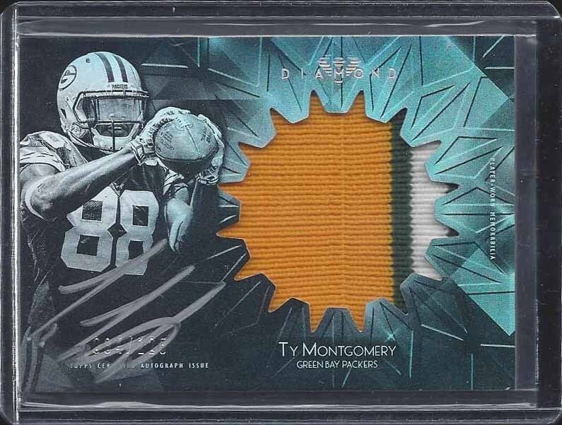 TY MONTGOMERY 2015 TOPPS DIAMOND RPA 3 COLOR ROOKIE PATCH ON CARD AUTO RC /125