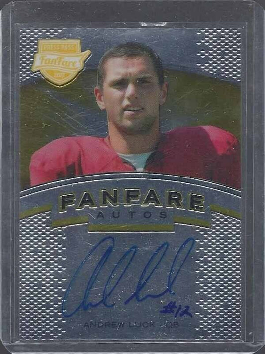 ANDREW LUCK 2012 PRESS PASS FANFARE ON CARD ROOKIE AUTO RC