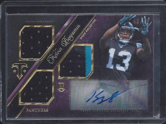 KELVIN BENJAMIN 2015 TOPPS TRIPLE THREADS PURPLE ROOKIE PATCH AUTO RC #D 48/70