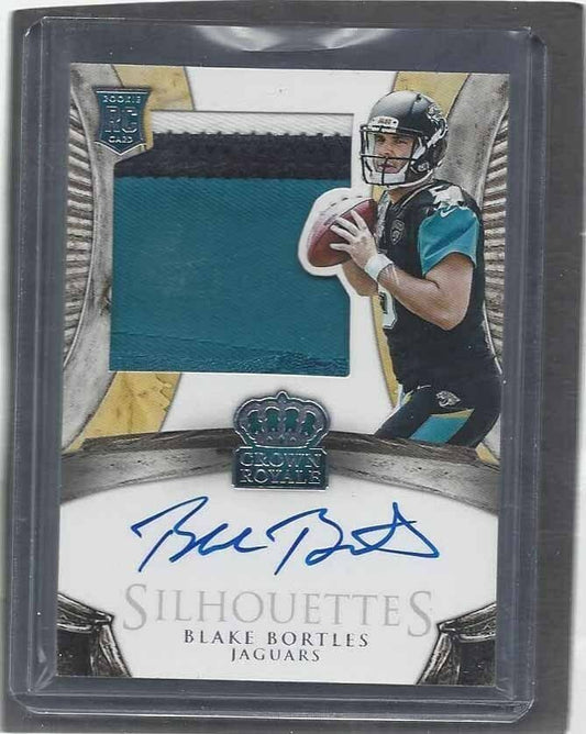BLAKE BORTLES 2014 CROWN ROYALE SILHOUETTE JUMBO 3 COLOR PATCH AUTO RC #D /299