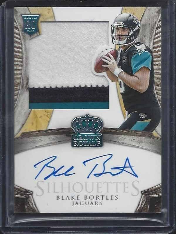 BLAKE BORTLES 2014 CROWN ROYALE SILHOUETTE JUMBO 3 COLOR PATCH AUTO RC #D /299