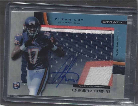 ALSHON JEFFERY 2012 TOPPS STRATA CLEAR CUT BEARS 3 COLOR PATCH AUTO RC #D 6/75