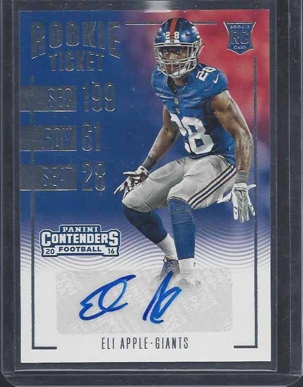 ELI APPLE 2016 PANINI CONTENDERS GIANTS ROOKIE TICKET TRUE RC AUTO #148