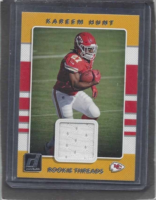 KAREEM HUNT 2017 DONRUSS CHIEFS ROOKIE JERSEY RC #23