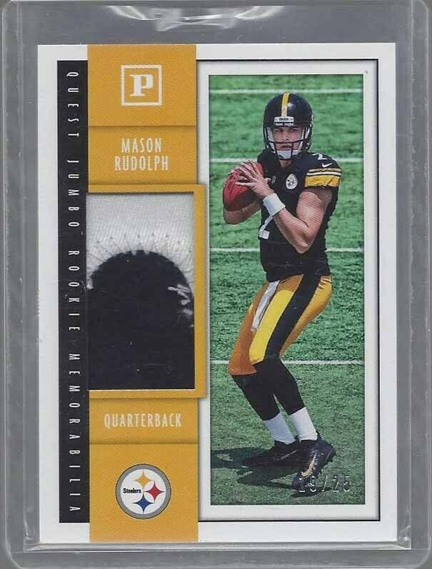 MASON RUDOLPH 2018 PANINI 2 COLOR ROOKIE PATCH RC #D 19/25