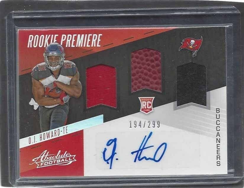 O.J. HOWARD 2017 ABSOLUTE RPM BUCCANEERS TRIPLE JERSEY BALL AUTO RC #D /299