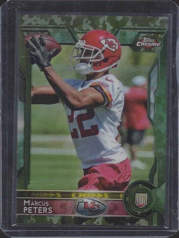 MARCUS PETERS 2015 TOPPS CHROME CAMO REFRACTOR ROOKIE RC #D 39/499