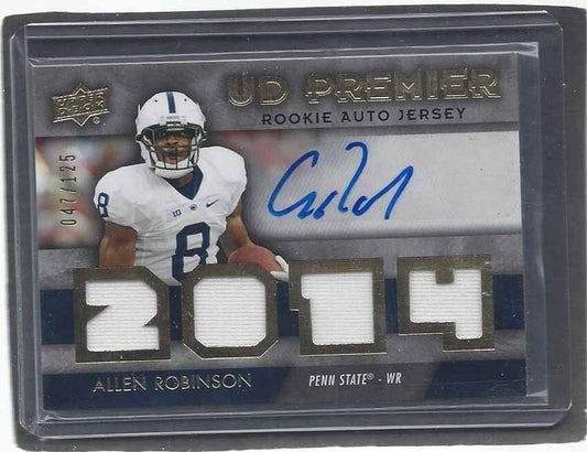 ALLEN ROBINSON 2014 UPPER DECK UD PREMIER ROOKIE AUTO QUAD JERSEY #D 47/125