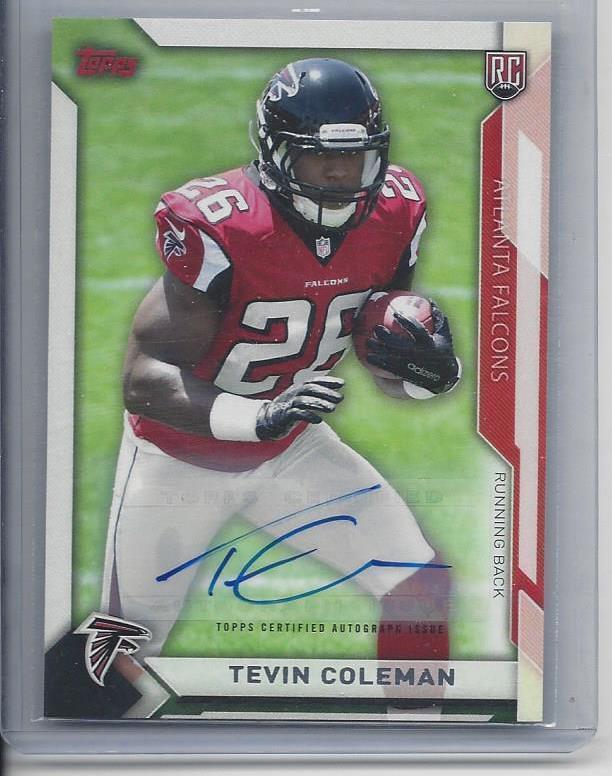 TEVIN COLEMAN 2015 TOPPS TAKE IT TO THE HOUSE FALCONS ROOKIE AUTO RC #6