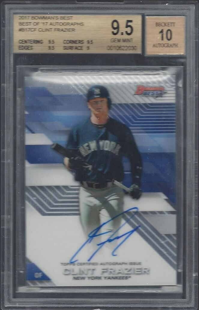 CLINT FRAZIER 2017 BOWMANS BEST YANKEES PROSPECT AUTO BGS 9.5 w 10 AUTO GEM MINT