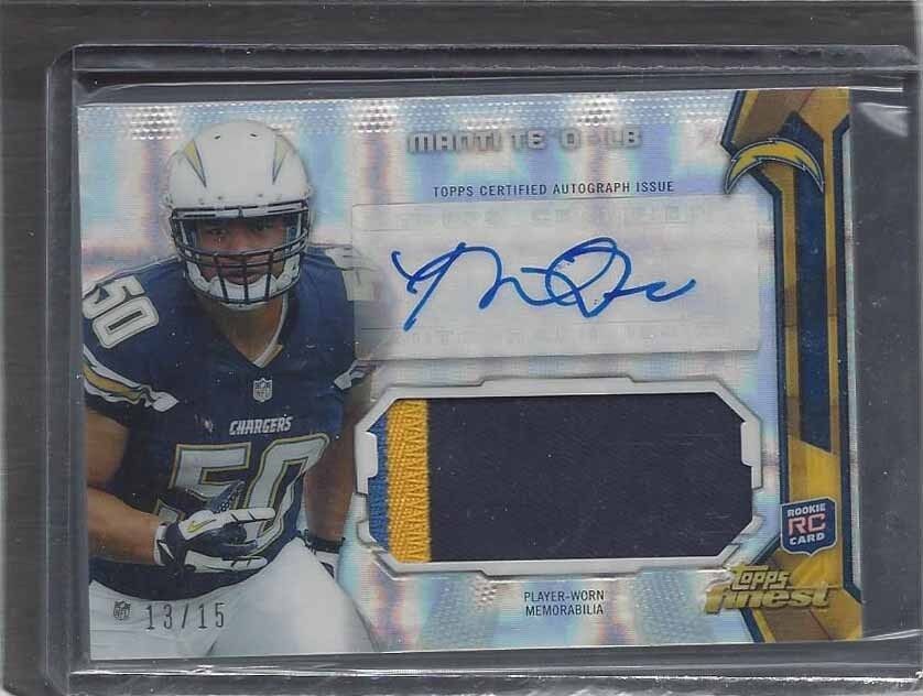 MANTI TE'O 2013 TOPPS FINEST JUMBO XFRACTOR 3 COLOR PATCH AUTO RC #D 13/15