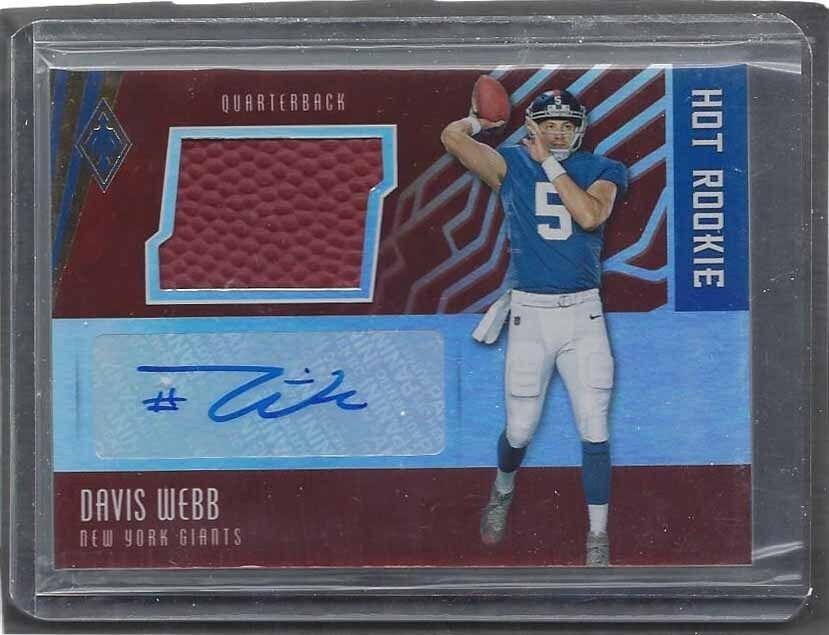 DAVIS WEBB 2017 PANINI PHOENIX HOT ROOKIE GIANTS BALL AUTO RC #D 44/199