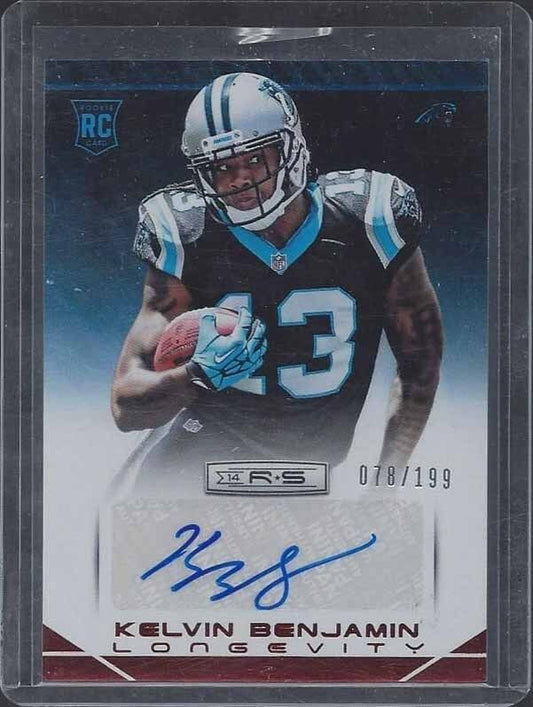 KELVIN BENJAMIN 2015 ROOKIES & STARS LONGEVITY RED ROOKIE AUTO RC #D 78/199