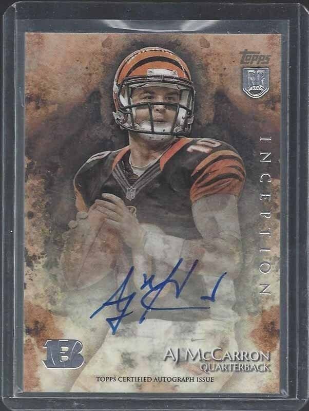 A.J. MCCARRON 2014 TOPPS INCEPTION ON CARD ROOKIE AUTO RC #49