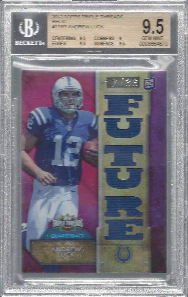 ANDREW LUCK 2012 TOPPS TRIPLE THREADS JERSEY FUTURE DIE CUT RC /36 BGS 9.5 POP 2