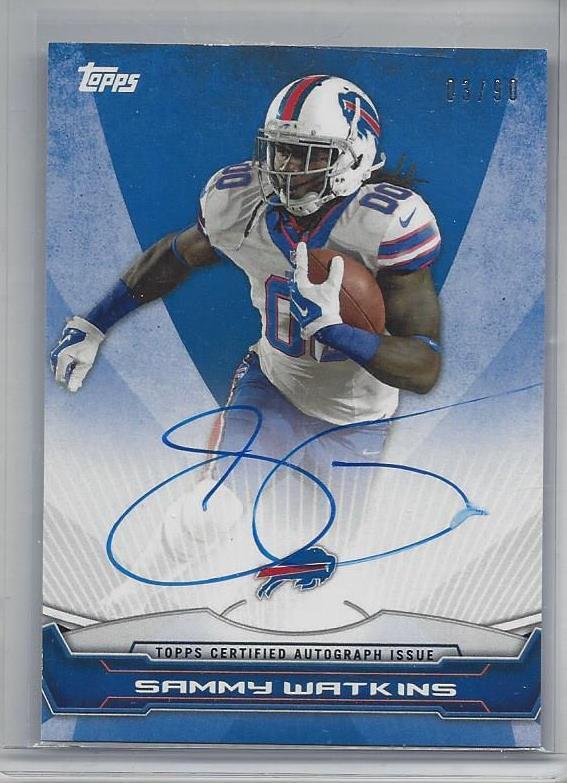 SAMMY WATKINS 2014 TOPPS ROOKIE PREMIERE PHOTO SHOOT ON CARD AUTO RC #D 3/90