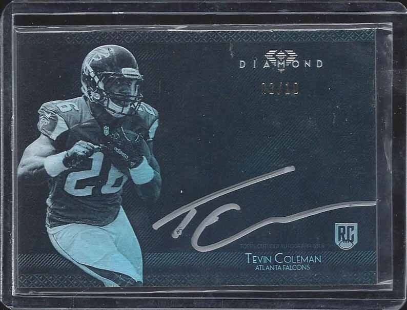 TEVIN COLEMAN 2015 TOPPS DIAMOND SILVER INK ON CARD ROOKIE AUTO RC #D 3/10