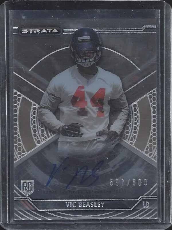 VIC BEASLEY 2015 TOPPS STRATA FALCONS ON CARD ROOKIE AUTO RC #D 597/800