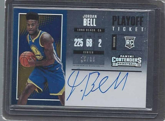 JORDAN BELL 2017-18 CONTENDERS PLAYOFF TICKET ON CARD ROOKIE AUTO RC #D 15/35