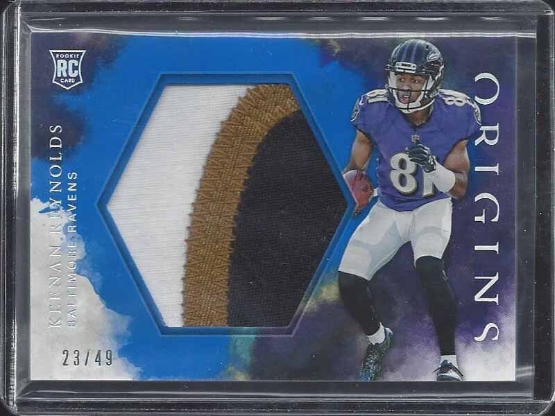 KEENAN REYNOLDS 2016 PANINI ORIGINS BLUE JUMBO 3 COLOR ROOKIE PATCH RC #D 23/49
