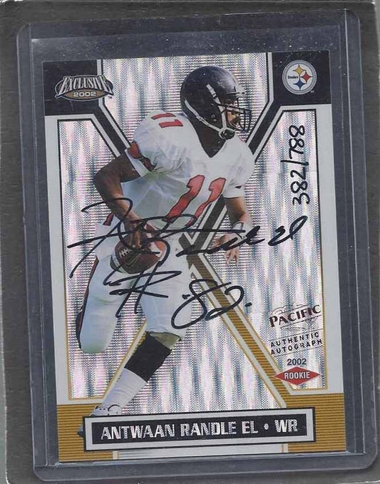 ANTWAAN RANDLE EL 2002 EXCLUSIVES INDIANA IU ON CARD ROOKIE AUTO RC #D 382/789