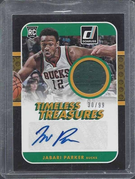JABARI PARKER 2014-15 DONRUSS TIMELESS TREASURES BLACK ROOKIE JERSEY AUTO RC /99
