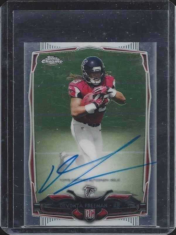 DEVONTA FREEMAN 2014 TOPPS CHROME MINI ON CARD FALCONS ROOKIE AUTO RC #216