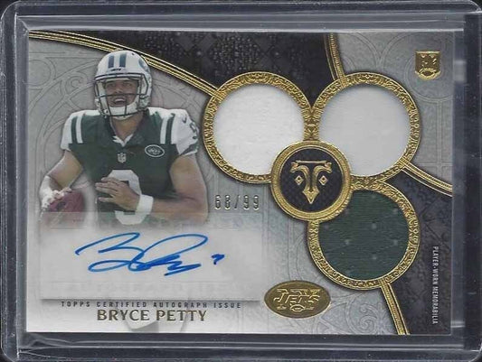 BRYCE PETTY 2015 TOPPS TRIPLE THREADS TRIPLE JETS JERSEY PATCH AUTO RC #D 68/99