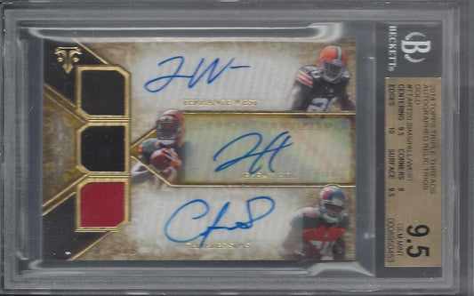 JEREMY HILL WEST SIMS 2014 TRIPLE THREADS GOLD TRIPLE JERSEY AUTO RC /9 BGS 9.5