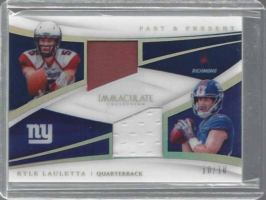 KYLE LAULETTA 2018 IMMACULATE PAST & PRESENT ACETATE ROOKIE JERSEY RC #D 10/10