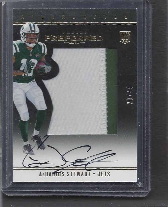 ARDARIUS STEWART 2017 PANINI PREFFERED SILHOUETTE 2 COLOR PATCH AUTO RC #D 28/49