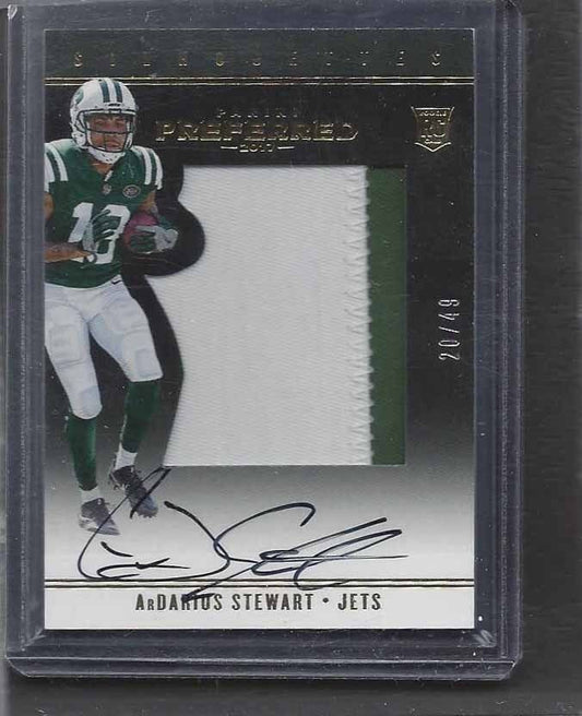 ARDARIUS STEWART 2017 PANINI PREFFERED SILHOUETTE 2 COLOR PATCH AUTO RC #D 28/49