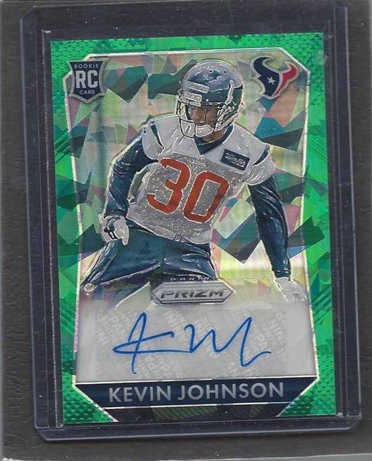 KEVIN JOHNSON 2015 PANINI PRIZM GREEN CRYSTALS ICE PRIZMS AUTO RC #D 48/75