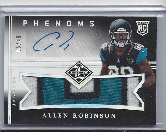 ALLEN ROBINSON 2014 LIMITED PHENOMS SILVER JUMBO 3 COLOR PATCH AUTO RC #D 5/49