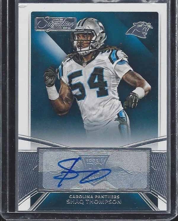 SHAQ THOMPSON 2015 DONRUSS SIGNATURE SERIES PANTHERS ROOKIE AUTO RC #449