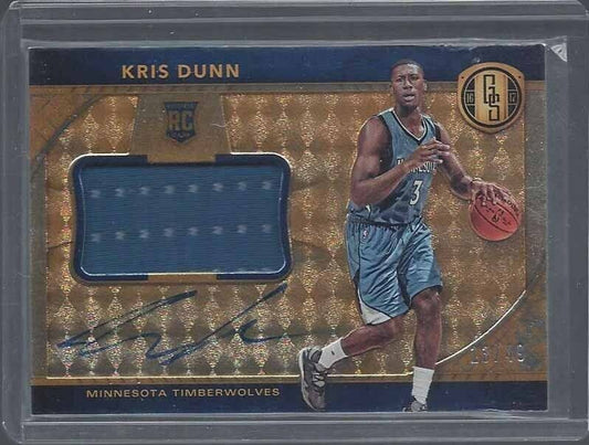 KRIS DUNN 2016-17 GOLD STANDARD ROOKIE JERSEY ON CARD AUTO RC #D 13/49