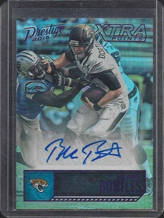BLAKE BORTLES 2016 PRESTIGE XTRA POINTS PURPLE JAGUARS AUTO #D 91/100