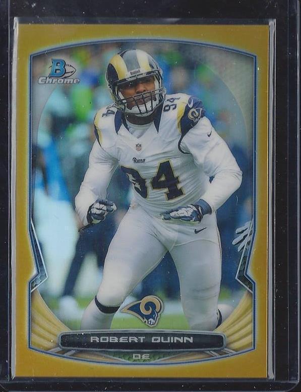 ROBERT QUINN 2014 BOWMAN CHROME GOLD REFRACTOR RAMS #D 9/50
