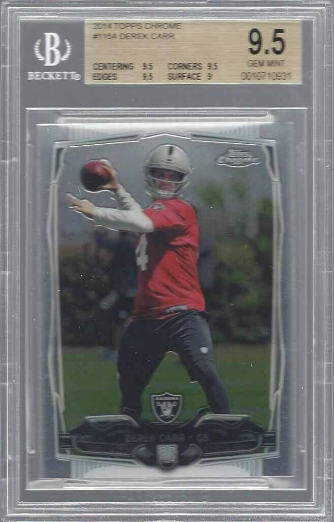 DEREK CARR 2014 TOPPS CHROME RAIDERS ROOKIE RC #115  BGS 9.5 GEM MINT