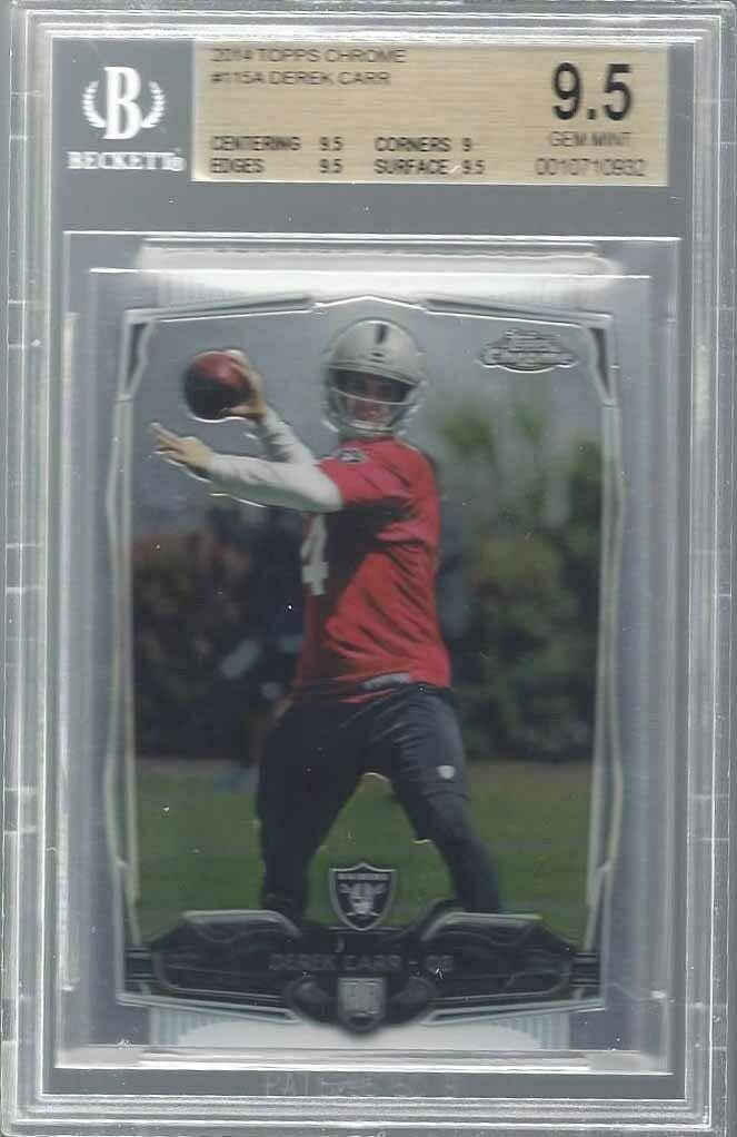 DEREK CARR 2014 TOPPS CHROME RAIDERS ROOKIE RC #115  BGS 9.5 GEM MINT