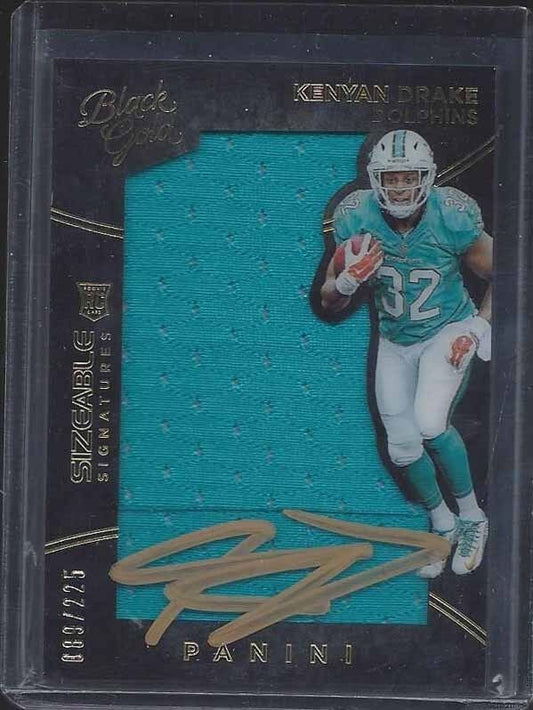 KENYAN DRAKE 2016 BLACK GOLD SIZEABLE SIGS JUMBO JERSEY ON CARD AUTO RC #D /225