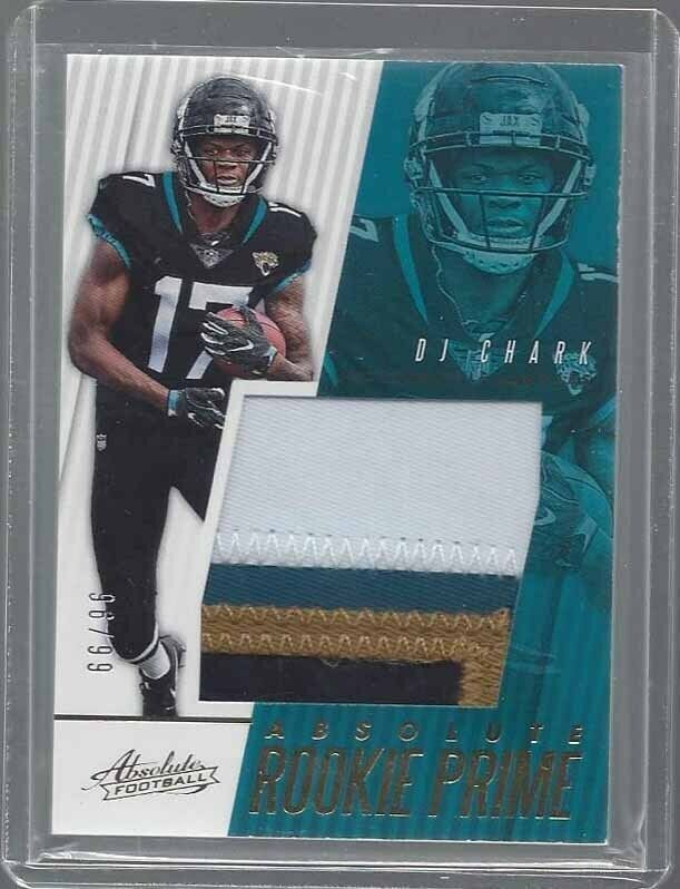 D.J. CHARK 2018 ABSOLUTE ROOKIE PRIME 4 COLOR JUMBO PATCH RC #D 96/99