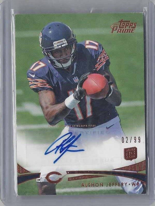 ALSHON JEFFERY 2012 TOPPS PRIME CHICAGO BEARS BRONZE ROOKIE AUTO RC #D 2/99