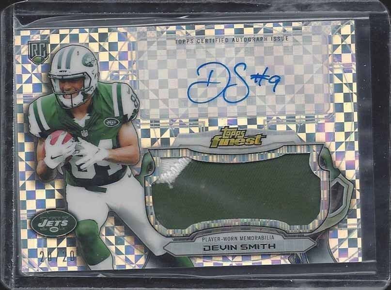 DEVIN SMITH 2015 FINEST XFRACTOR REFRACTOR JUMBO 2 CLR PATCH AUTO RC #D 20/20