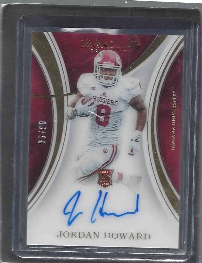 JORDAN HOWARD 2016 PANINI IMMACULATE COLLECTION ROOKIE ON CARD AUTO RC #D 25/99