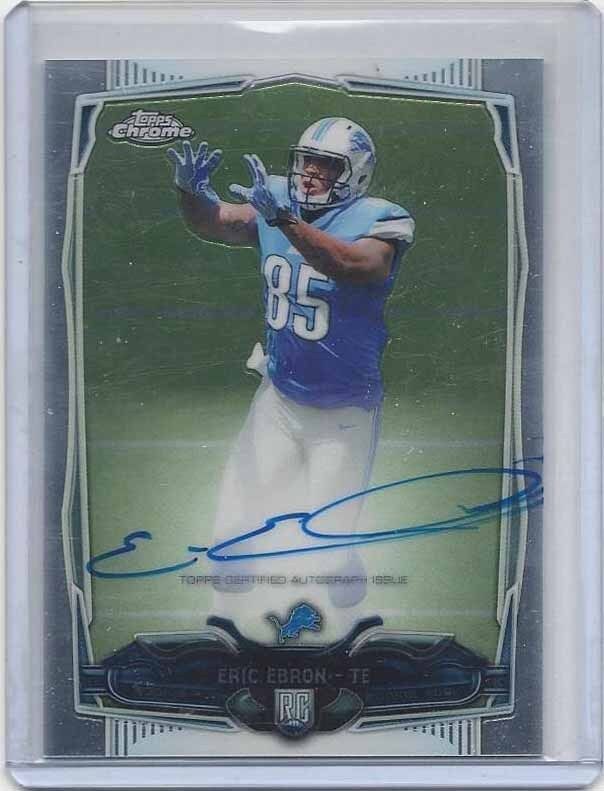 ERIC EBRON 2014 TOPPS CHROME SP SHORT PRINT ON CARD ROOKIE AUTO RC #213