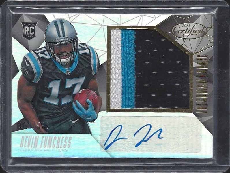 DEVIN FUNCHESS 2015 CERTIFIED FRESHMAN FABRIC JUMBO 3 COLOR PATCH AUTO RC /599