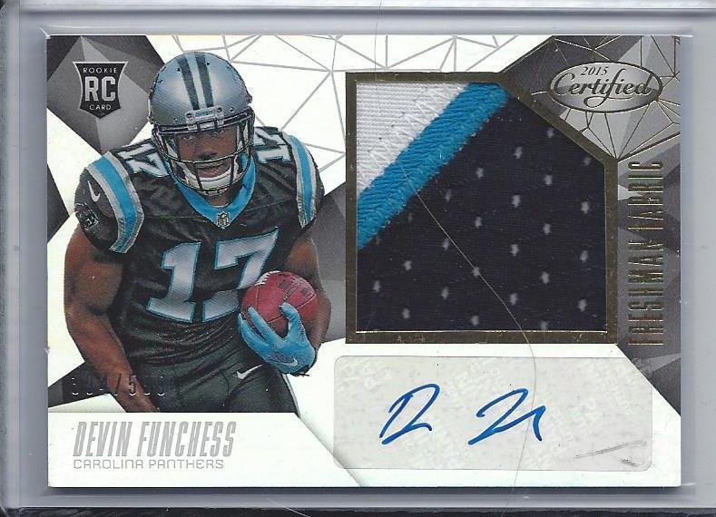 DEVIN FUNCHESS 2015 CERTIFIED FRESHMAN FABRIC JUMBO 3 COLOR PATCH AUTO RC /599