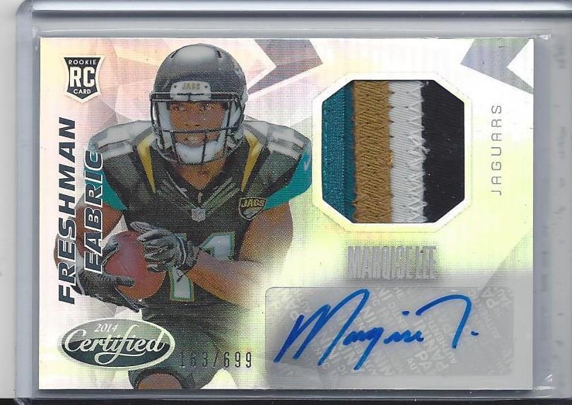 MARQISE LEE 2014 CERTIFIED FRESHMAN FABRIC JUMBO ROOKIE PATCH AUTO RC #D /699