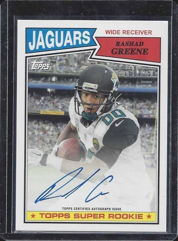 RASHAD GREENE 2015 TOPPS 1987 RETRO SUPER ROOKIE ON CARD AUTO RC #D 160/250